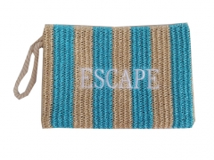 fashion design paper straw bag with lining and zipper , lady leisure paper straw bag