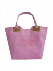 best price canvas material cotton canvas bag, large space good quality beach tote bag with PU handle