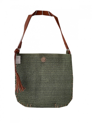 good quality best price wholesale paper straw bags with PU handle