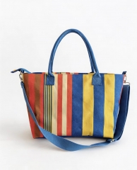 Reusable Hot selling Newly Eco Friendly straw Large Capacity Summer Beach Bag With Pu handle custom made