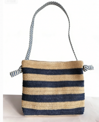 Wholesale Customizable Color Reusable Large Fashion Simple Tote Summer Vacation Handbag Zipper Straw Paper Beach Bag