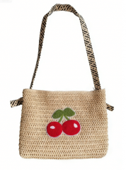 Wholesale Customizable Color Reusable Large Fashion Simple Tote Summer Vacation Handbag Zipper Straw Paper Beach Bag