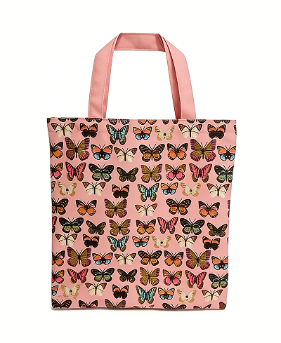 Butterfly Glitter Durable Cotton Canvas Bag, Hot-Selling Promotional Shopping Bag