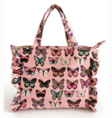 Bestselling Butterfly Design Eco-Friendly Large Capacity Canvas Cotton Tote Bag, Wholesale Hot-Selling Casual Summer Custom Printed Handbag