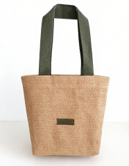 summer beach wholesale paper straw bag with PU handle, summer style paper bag with lining