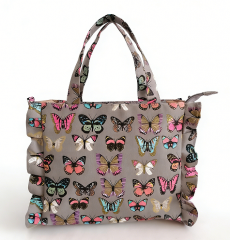 Bestselling Butterfly Design Eco-Friendly Large Capacity Canvas Cotton Tote Bag, Wholesale Hot-Selling Casual Summer Custom Printed Handbag