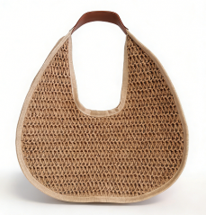 summer style beach paper straw bag with PU handle, fashion beach tote bag with best price