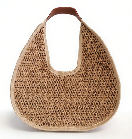 summer style beach paper straw bag with PU handle, fashion beach tote bag with best price