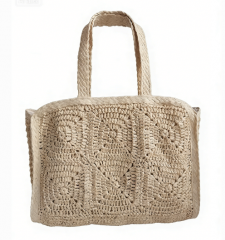 Large Capacity Crochet Straw Bag for Beach - Summer Wholesale Paper Straw Tote with Lining