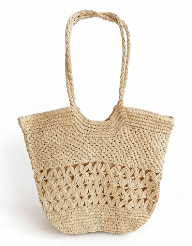 Colorful paper straw combined with canvas fabric with large space , paper straw beach tote bags, nice design strap tote bags