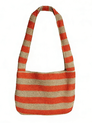 Colorful Strap Customized Embroidery Logo Durable Fashion Paper Straw Bags , Beach Tote bags