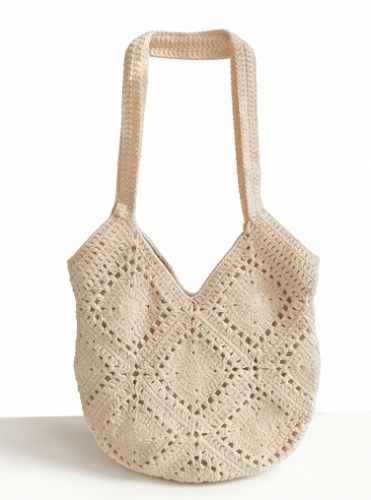 Eco-Friendly Handmade Crochet Straw Tote | Reusable Large Capacity Summer Beach Handbag
