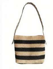 Wholesale Customizable Color Reusable Large Fashion Simple Tote Summer Vacation Handbag Zipper Straw Paper Beach Bag