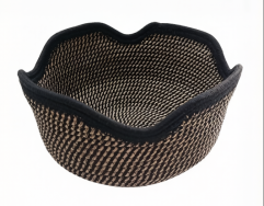 Wholesale Durable Cute Scalloped-Edge Round Large-Space Cotton Rope Storage Basket