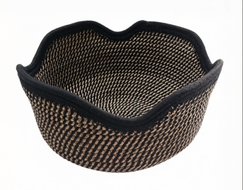 Wholesale Durable Cute Scalloped-Edge Round Large-Space Cotton Rope Storage Basket