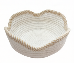 Wholesale Durable Cute Scalloped-Edge Round Large-Space Cotton Rope Storage Basket