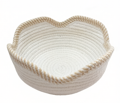 Wholesale Durable Cute Scalloped-Edge Round Large-Space Cotton Rope Storage Basket