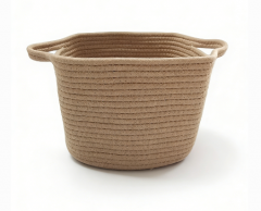 Wholesale Durable Square Cotton Rope Storage Basket with Handles