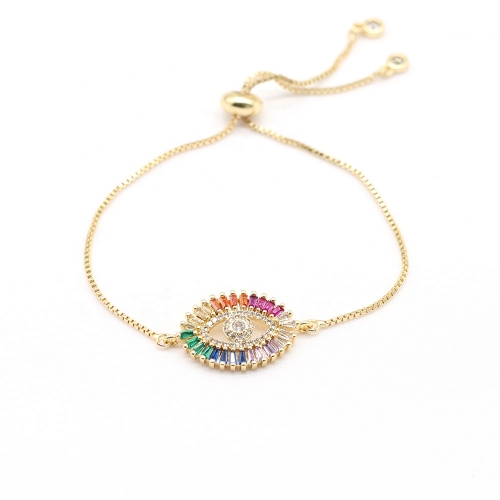 Fashion Accessories Gold Plated Devil's Eye Charm Bracelet Women Wholesale