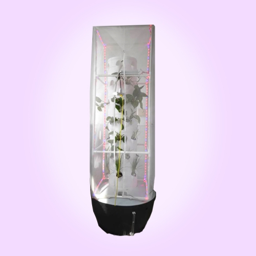 China manufacture Rotation  with LED grow light hydroponic growing indoor tower Vertical  garden