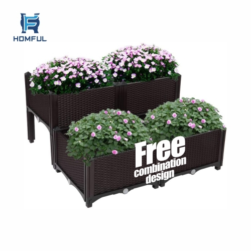 HOMFUL Outdoor Garden Planting Box Plastic Garden Raised Bed Raised Garden Bed