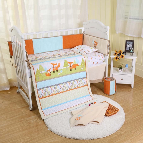 Baby crib bedding set fox comforter set for 130*70cm standard bed