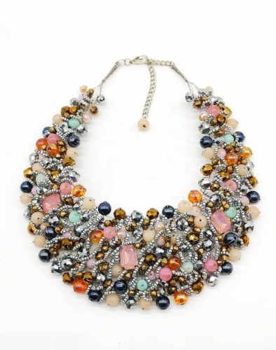 Handmade detailed women new trendy bib choker chain necklace from india fashion accessories