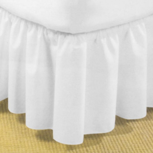 white ruffled bed skirt in king size