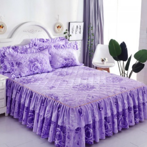 High quality lightweight floral graceful wedding housewarming gift bedspread fitted sheet bedroom bed cover bed skirt