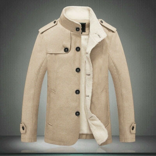 Wholesale Fashion Men's Winter Wool Jacket Warm Coat Business Casual Trench Coat