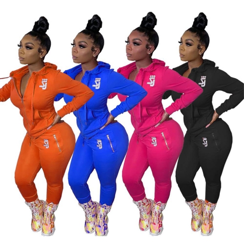 2021 Fashion Apparel Joggers Hoodie Tracksuits Two Piece Fall Women Clothing For Women Casual suit