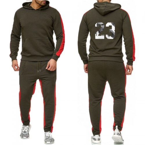 Brand Clothing Men's Fashion Tracksuit Casual Sportsuit Men Hoodies Sweatshirts Sportswear 23 Coat+Pant Men Set