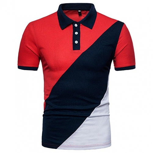 Knitted polo plain mens t-shirt casual clothing red men's polo shirt slim fit for men