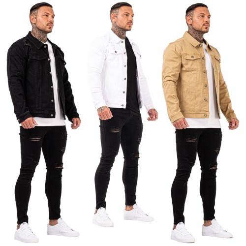 Men's Jackets & Coats high street Plus Size white Jackets Cotton jackette for men cuttom denim jackets mens clothing