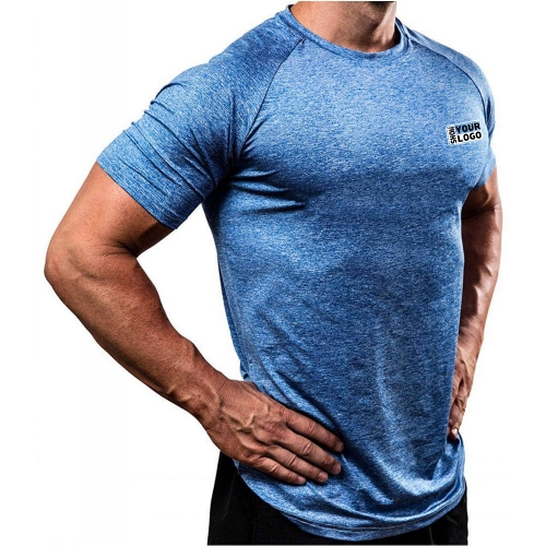 New Running Sport T-shirt Men's Skinny Quick dry Shirts Gym Fitness Training Super elastic Tee Tops Male Jogging Clothing