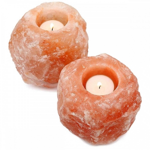 Hot natural Himalayan crystal rock Himalayan Glow Salt Dual Tea Light Candle tealight Holder