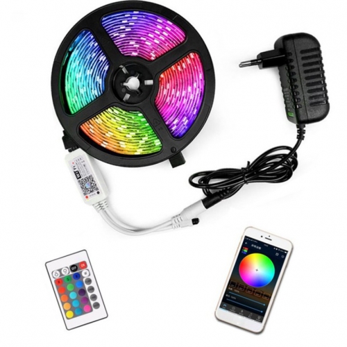 Led strip light waterproof high dc12v smd5050 rgb with led light strip 5m use for outside ip67 led magic strip light