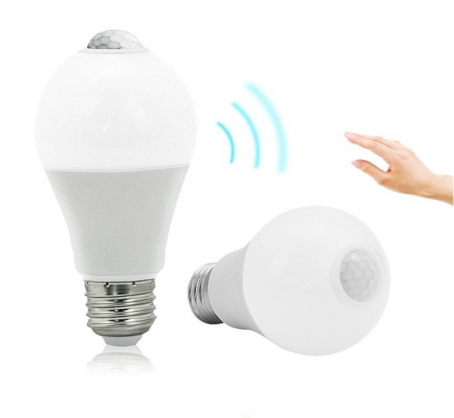 LED induction light 9W Human Motion Infrared PIR Sensor LED Bulb AC165~265V Lamps E27 White Energh Saving LED Bubble