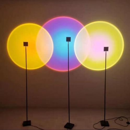 LED Sunset Colorful Floor Lamp Rainbow Projection Atmosphere Floor Lights Lighting Home Indoor Decor Corner Standing sunlight