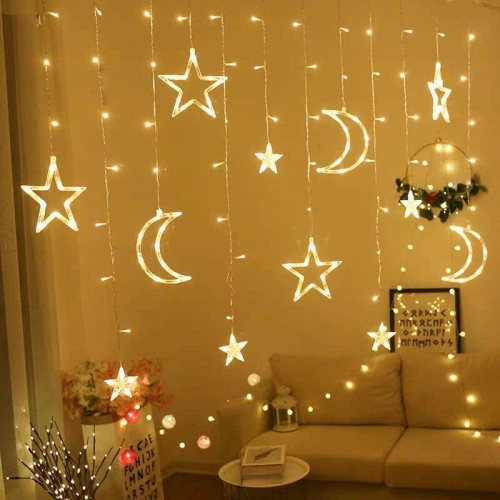 Lights christmas star lamp string, curtain decorative battery case waterproof led lamp string