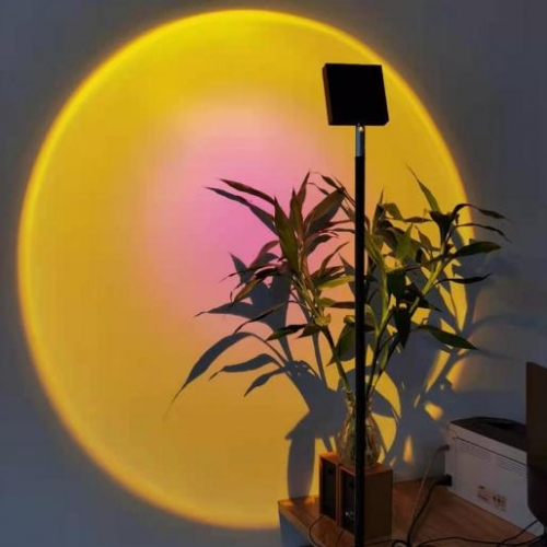 Telescopic pole sunset lamp projection floor lamp sun never set light net celebrity live living room background wall sunset lamp