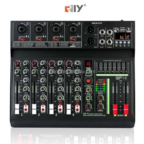 16dsp EQ audio mixer professional Studio Audio Mixer 4-channel console mixer For Wholesales MS04DSP-U
