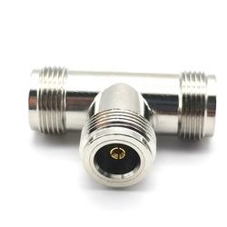 RF Brass 3 Way N Female Type Connector Adapter