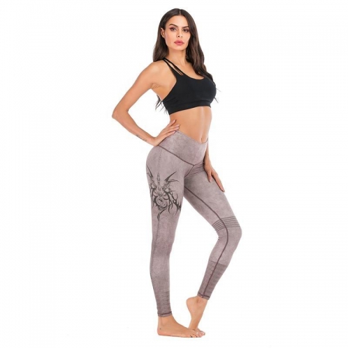 最新的高腰锻炼打底裤回收氨纶紧身裤女性瑜伽裤