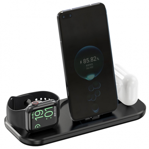 Foldable Phone Holder Support Qi Fast Charging Stand 3 In 1 Wireless Charger For Iphone And Android
