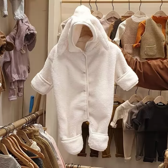 Cute baby plush rabbit onesie