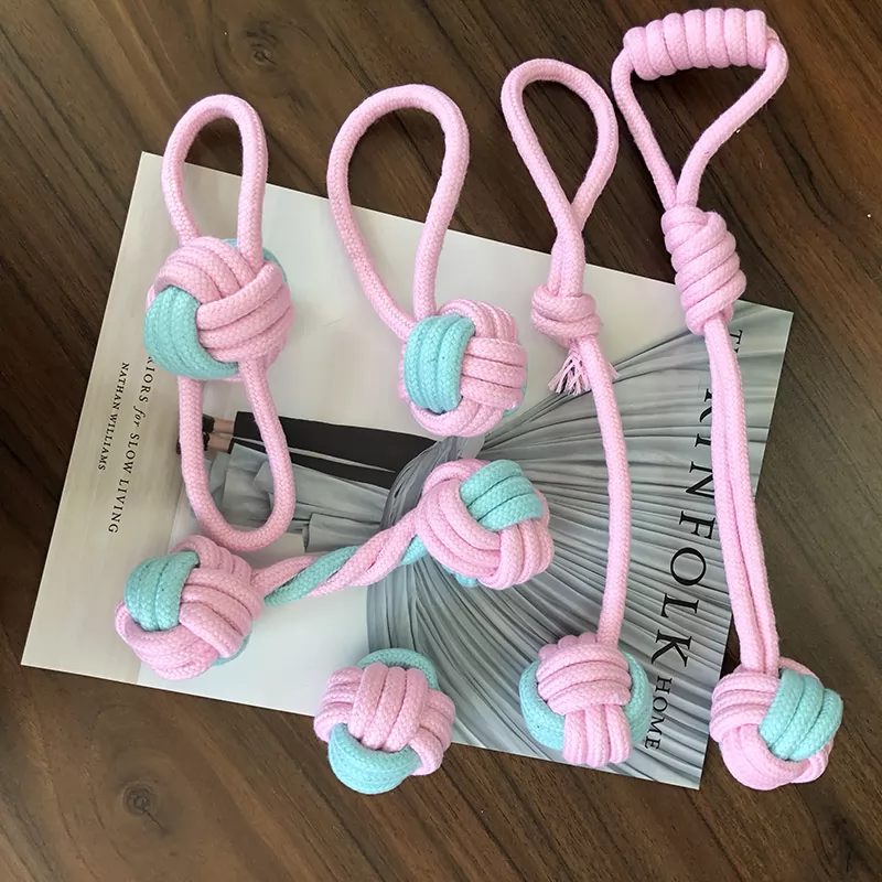 Blue pink knot set of 6