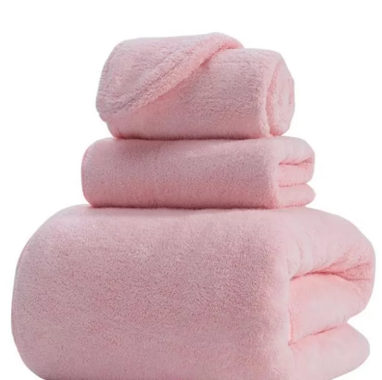 Bath towel household cotton absorbent quick-drying lint-free towel two-piece wrap