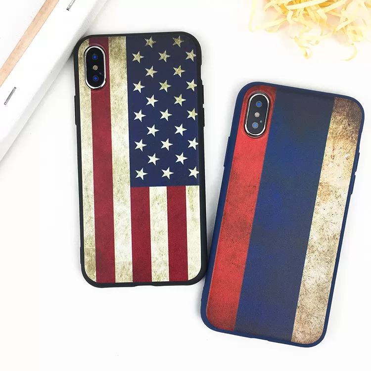 Apple xsmax mobile phone case retro US flag iPhone 11 / 7 / 8plus