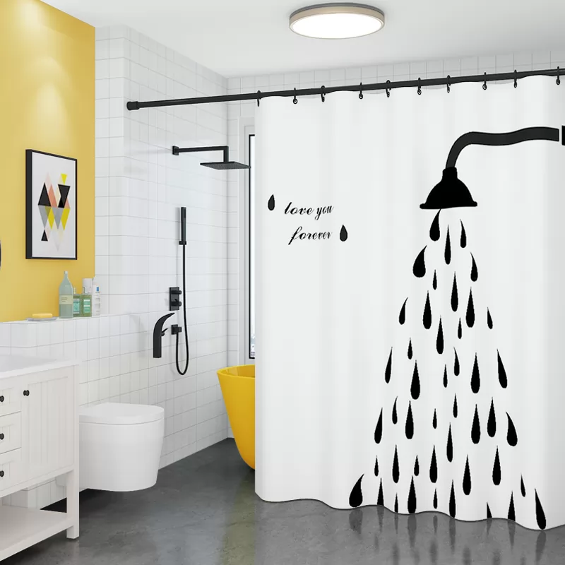 Shower curtain waterproof and mould proof Japanese bathroom curtain hanging curtain